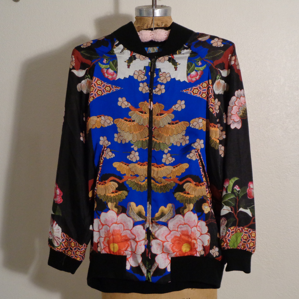 ZARA SILK ASIAN BOMBER